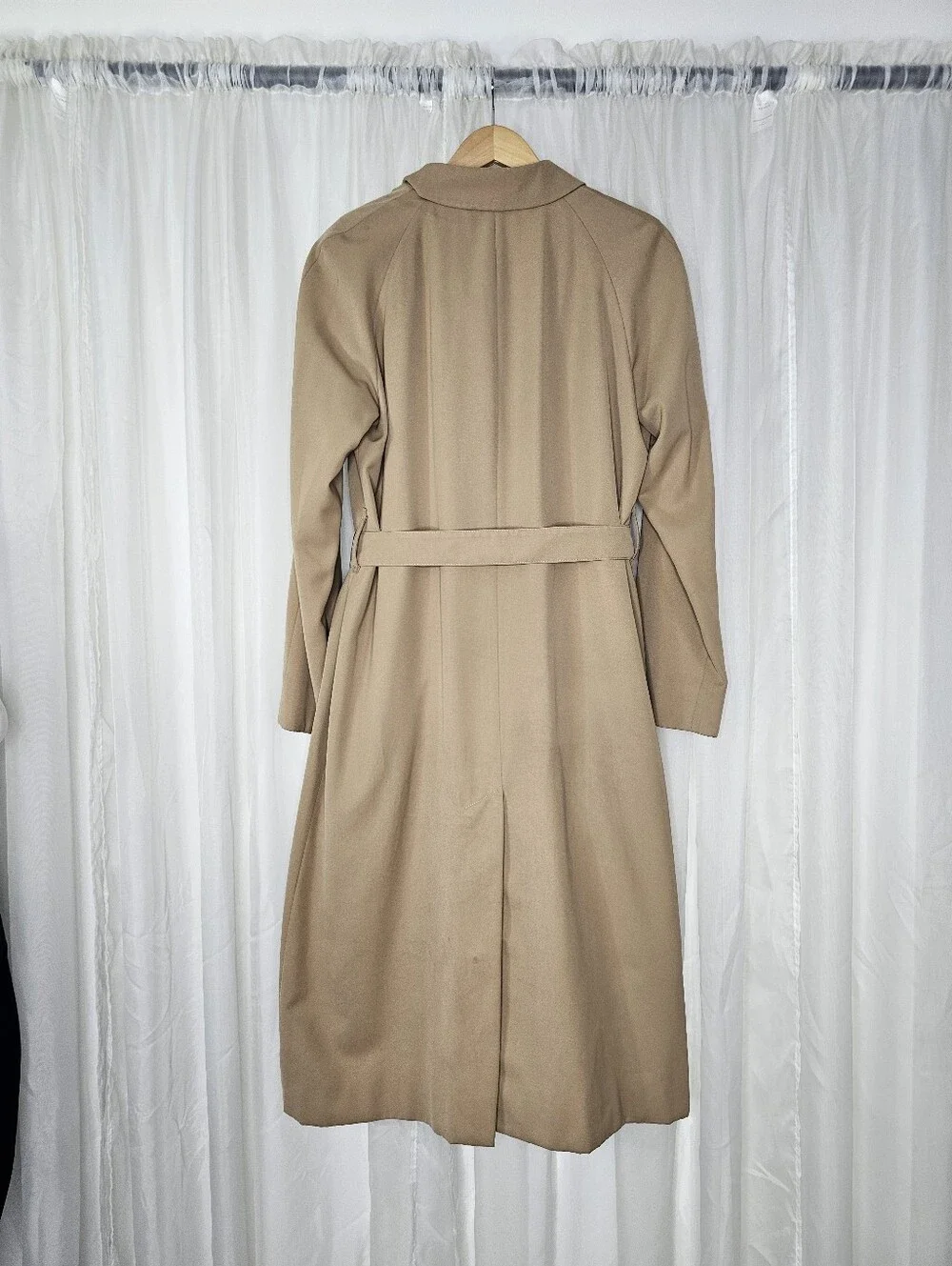 Burberry Vintage Belted Trench Coat With Wool/Camel Hair Liner Khaki Size 10 - Picture 2 of 16